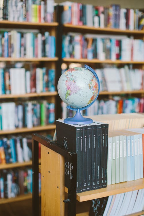 Globe in a bookshop