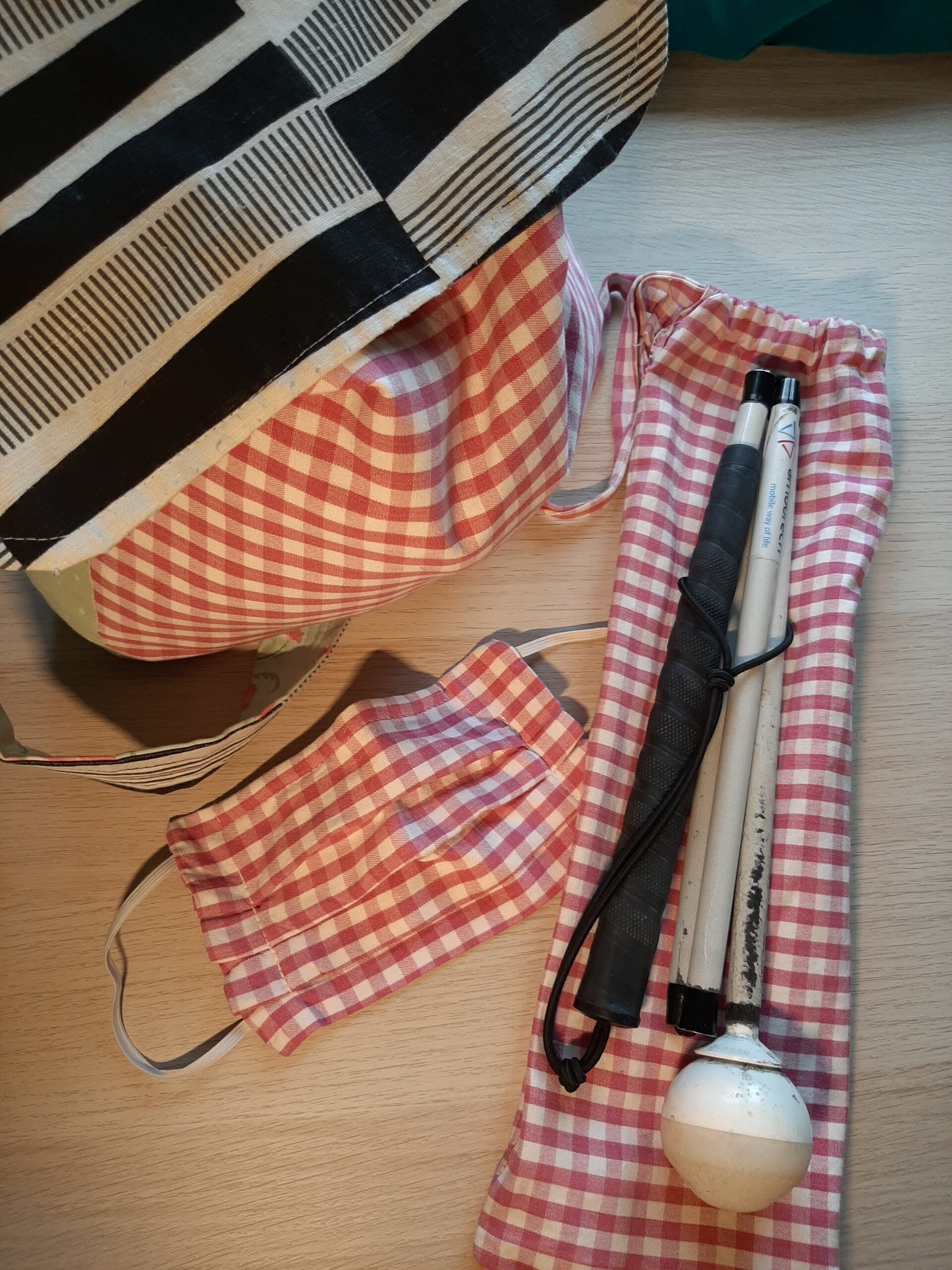 items made from red gingham curtains